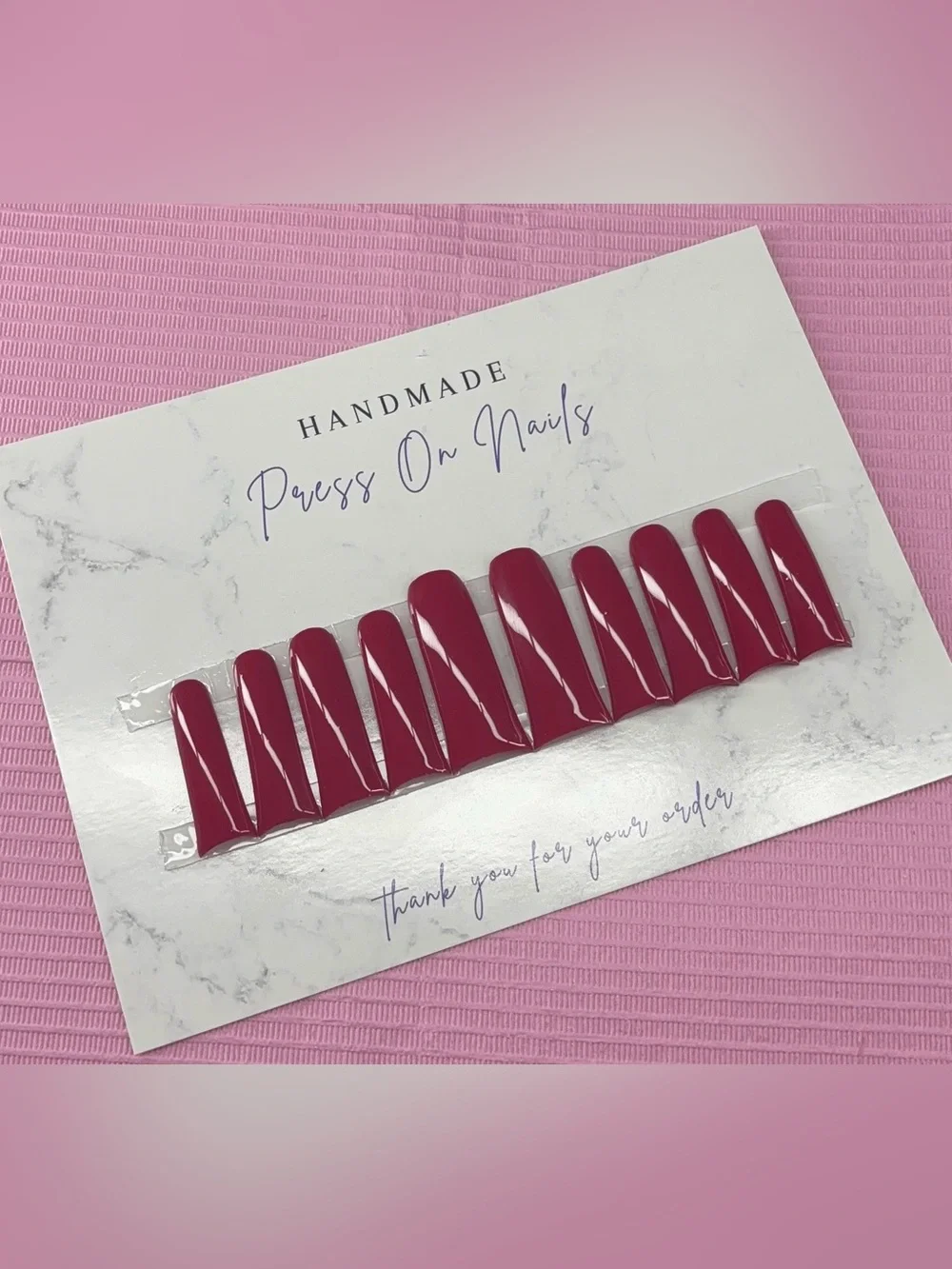 2XL duck press on nails solid color handmade custom builder gel